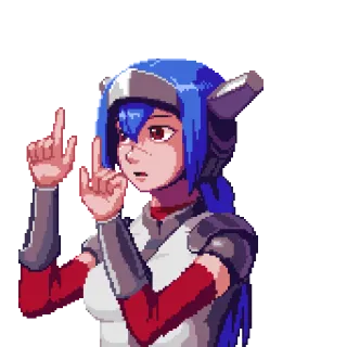 🤥 anime, pixel art, girl, fighter, helmet, character telegram sticker