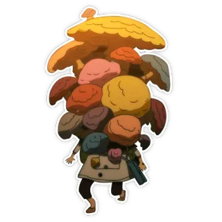 🤢 mushroom, fungi, cute, nature telegram sticker