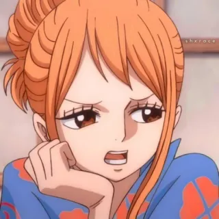 🧡 Nami One Piece 애니메이션, 만화, 주황색 머리, 여자 telegram sticker