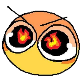 🔥 enojado, ojos, llama, meme, emoji telegram sticker