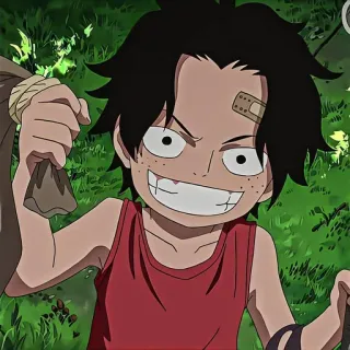 😀 Ace One Piece anime, boy, cartoon, one piece, character telegram sticker
