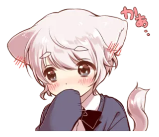 🍭 かぁ anime, cat, kawaii, cute, manga, blush whatsapp sticker