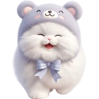 Фиолетовый мишка @Nyasticks telegram stickers