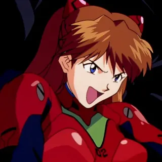 😆 Asuka Langley Soryu Neon Genesis Evangelion anime, character, angry, red, neon genesis evangelion, asuka langley soryu telegram sticker