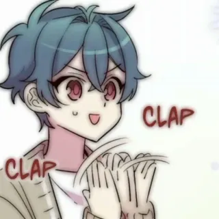 💬 CLAP CLAP aplauso, anime, manga, chico, aprobación telegram sticker