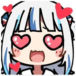 😍 Anime, Fofo, Corações, Amor, Adesivo, Kawaii telegram sticker