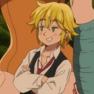 😏 Meliodas Seven Deadly Sins アニメ, キャラクター, 金髪, ファンタジー, アニメキャラ telegram sticker