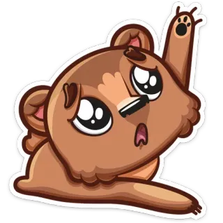 🙄 niedźwiedź, kreskówka, naklejka, słodki, zwierzę, brązowy telegram sticker
