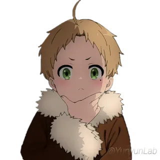 🤔 애니메이션, 소년, 어린이, 귀여운, 생각에잠긴 telegram sticker