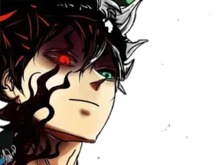 😈 Asta Black Clover anime, magic, demon, sword, manga telegram sticker