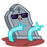 😎 batu nisan, hantu, kartun, halloween, kematian, kuburan, pistol jari telegram sticker