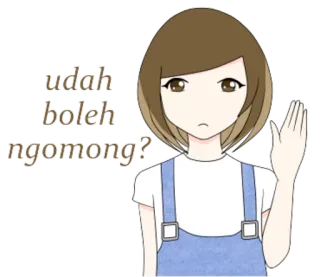 😯 udah boleh ngomong? Fille Anime, Question, Salutation, Indonésien, Peut parler, Sticker Chat telegram sticker