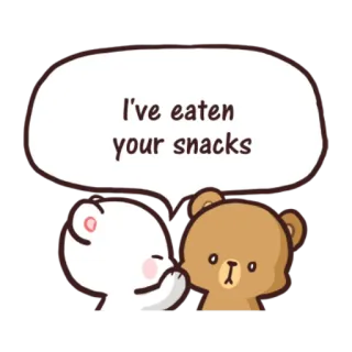 😏 I've eaten your snacks ursos, comendo, lanches, fofo, engraçado telegram sticker