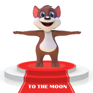 🚀 TO THE MOON zwierzę, mysz, księżyc, finanse, kryptowaluta, giełda, rakieta telegram sticker