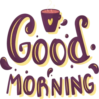 ☕️ Good morning rano, dobry, kawa, powitanie whatsapp sticker