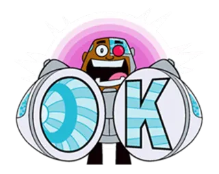 😊 Cyborg Teen Titans Go! OK Cyborg, Teen Titans Go, Cartoni animati, Supereroe, Ok telegram sticker