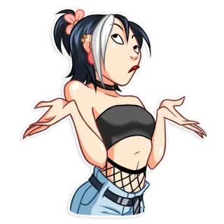 🙄 garota, personagem, adolescente, fofa, anime, adesivo whatsapp sticker