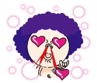 🏴 卡通, 爱, 心, 表情, 角色, 乐趣, 紫色 telegram sticker