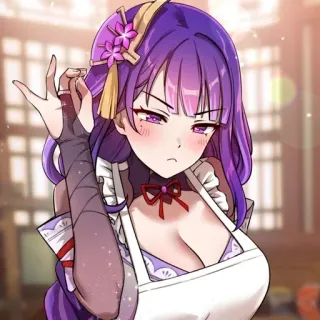 😌 Raiden Shogun Genshin Impact Anime, Ragazza, Waifu, Genshin Impact, Raiden Shogun telegram sticker