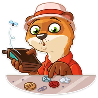 💸 Loutre, Portefeuille, Argent, Pièces, Dessin animé telegram sticker