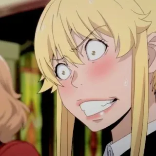 🦮 anime, impactado, femenino, pelo rubio, dibujos animados telegram sticker