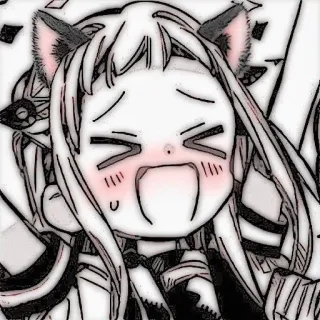 🥬 Anime, Oreilles de chat, Mignon, Kawaii, Manga telegram sticker