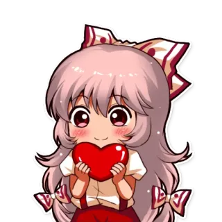 ❤ Anime, niedlich, kawaii, Herz, Mädchen, Cartoon telegram sticker
