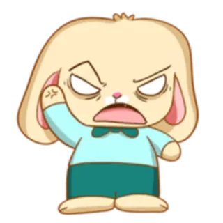 😡 bravo, desenho animado, coelho, irritado, coelhinho, personagem, emoção telegram sticker