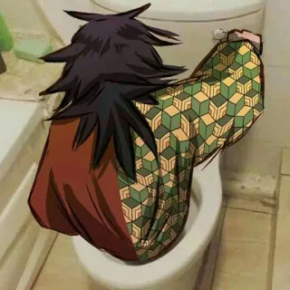 🌊 Giyu Tomioka Demon Slayer Аниме, Туалет, Манга, Клинок, рассекающий демонов, Гию Томиока telegram sticker