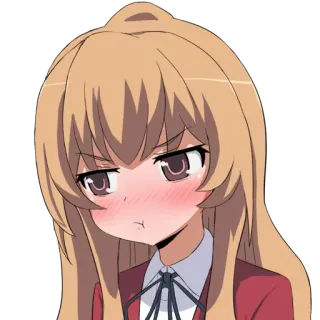 😕 Taiga Aisaka Toradora! Anime, Dessin animé, Rougir, Mignon, Personnage whatsapp sticker