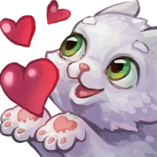 ❤️ cat, heart, love, cute, animal telegram sticker