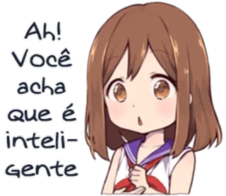 ❗ Ah! Você acha que é inteligente Anime, Mädchen, Cartoon, Smart, Sarkastisch telegram sticker