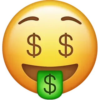 🤑 money, dollar, emoji, face, wealth, rich whatsapp sticker