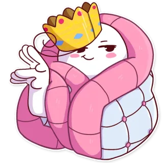👑 huevo, corona, bata, lindo, dibujos animados, personaje, gracioso whatsapp sticker