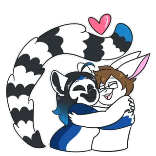 💕 furry, abbraccio, carino, amore, antropomorfo, cuore telegram sticker