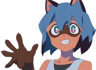 👋 Michiru Kagemori BNA: Brand New Animal Anime, Animale, BNA, Volpe, Cartoni animati telegram sticker