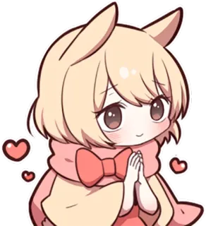 🙏 可爱, 动漫, 卡哇伊, 女孩, 心, 卡通 telegram sticker