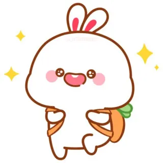 🍼 conejo, conejito, zanahoria, lindo, animal, dibujo animado telegram sticker