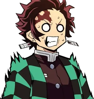 🤬 Tanjiro Kamado Demon Slayer Anime, Demon Slayer, Tanjiro, Engraçado, Assustado, Desenho animado telegram sticker