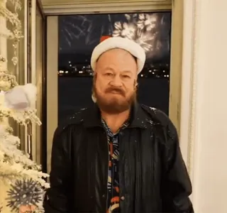 😊 christmas, man, beard, hat, winter, holiday whatsapp sticker