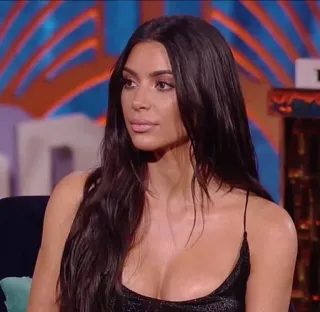 😕 Kim Kardashian celebrity, woman, portrait, person, reality TV telegram sticker