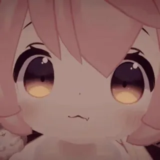 ☝️ Anime, Kartun, Lucu, Manga, Rambut pink, Mata besar telegram sticker