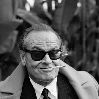 👻 Jack Nicholson jack nicholson, actor, cigarrillo, fumando, retrato, celebridad telegram sticker