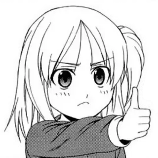👍 Anime, Chica, Pulgar arriba, Dibujos animados, Manga telegram sticker