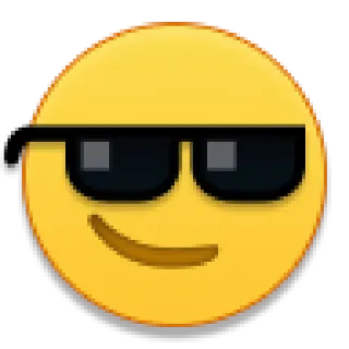 😎 อิโมจิ, ยิ้ม, แว่นกันแดด, เท่ telegram sticker