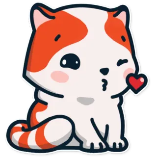 😘 кот, каваий, сердце, милый, животное, питомец telegram sticker