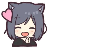 ❤️ Anime, Kawaii, Mignon, Nekomimi, Coeur, Sticker telegram sticker