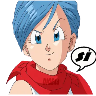 👍 Bulma Dragon Ball si animé, dessin animé, personnage, Bulma, Dragon Ball, oui whatsapp sticker