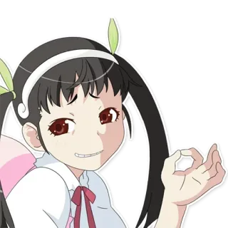 👌 Chica anime, Signo ok, Gesto, Personaje, Meme, Pose telegram sticker