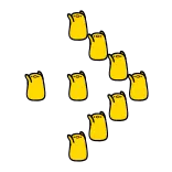 💛 figura amarilla, arreglo geométrico, abstracto, patrón telegram sticker